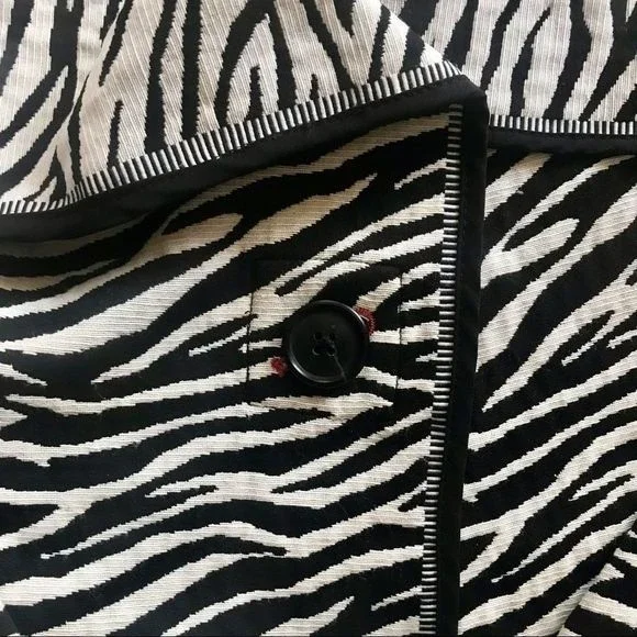New Yoana Baraschi Jacket Drape Front Long Sleeves Zebra Size 4 - Picture 4 of 11